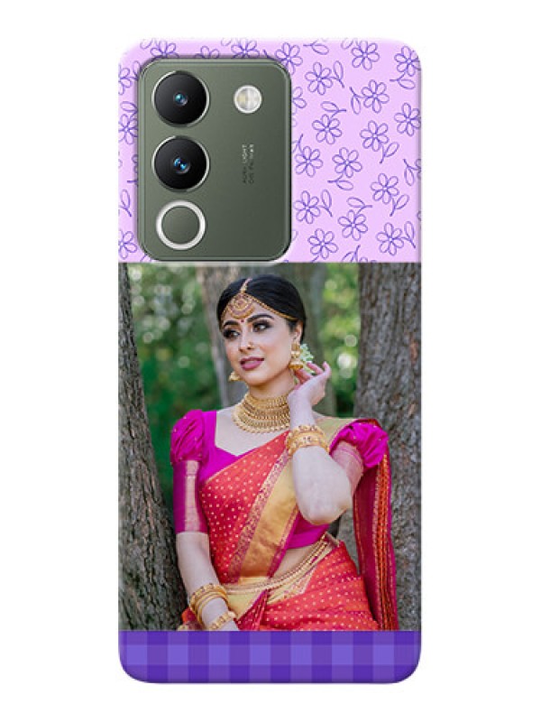Custom Vivo Y200 5G Mobile Cases: Purple Floral Design
