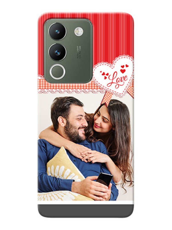 Custom Vivo Y200 5G phone cases online: Red Love Pattern Design