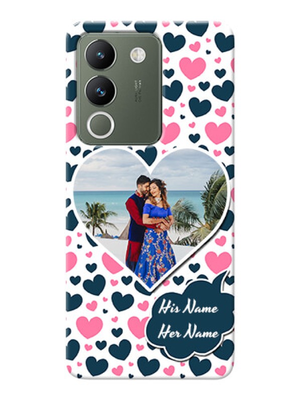 Custom Vivo Y200 5G Mobile Covers Online: Pink & Blue Heart Design