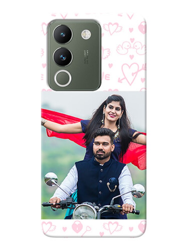 Custom Vivo Y200 5G personalized phone covers: Pink Flying Heart Design