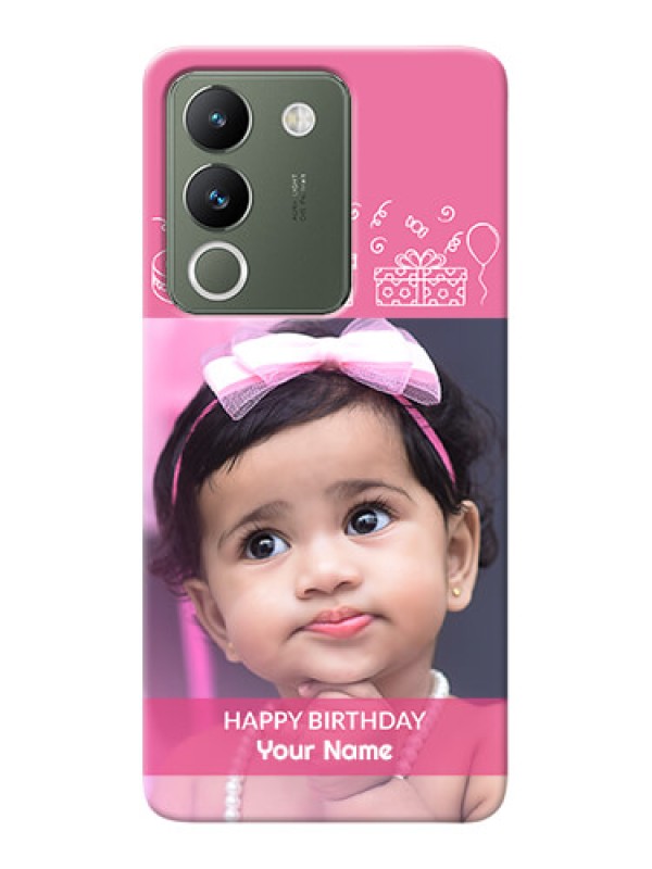 Custom Vivo Y200 5G Custom Mobile Cover with Birthday Line Art Design