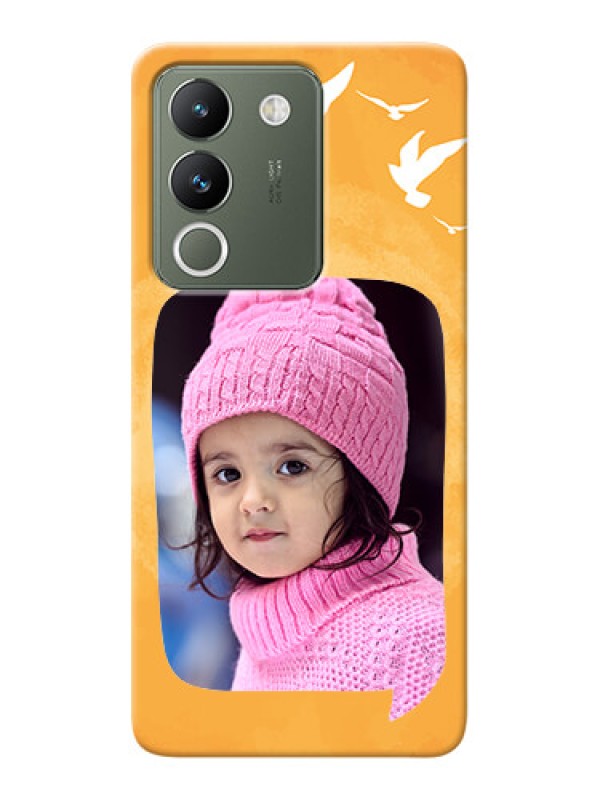 Custom Vivo Y200 5G Phone Covers: Water Color Design with Bird Icons