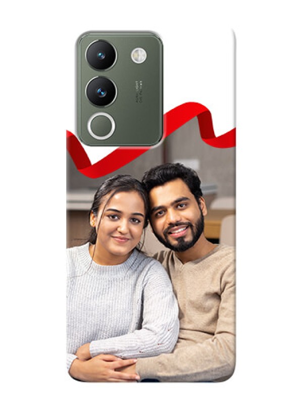 Custom Vivo Y200 5G custom phone cases: Red Ribbon Frame Design