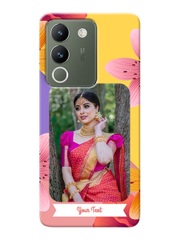 Custom Vivo Y200 5G Mobile Covers: 3 Image With Vintage Floral Design