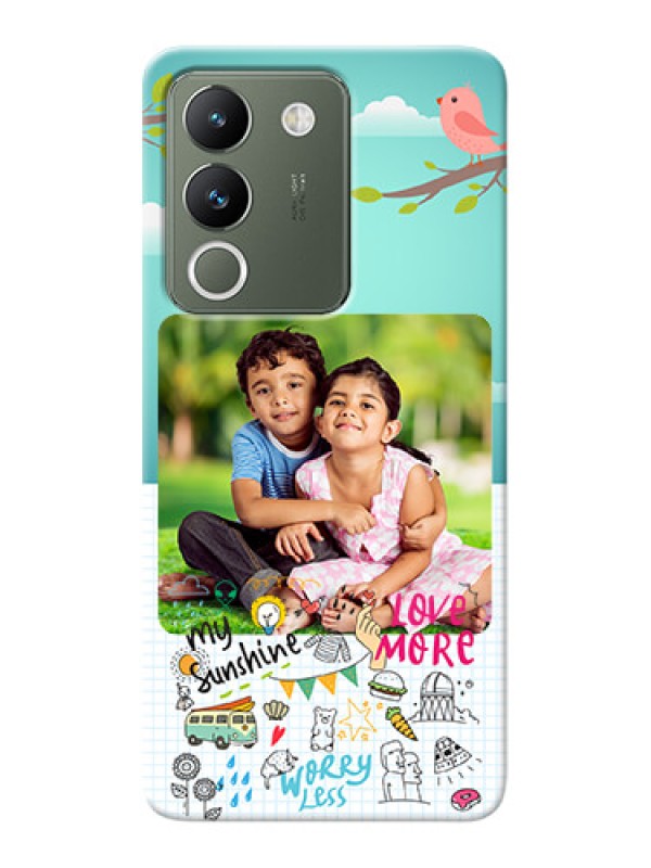Custom Vivo Y200 5G phone cases online: Doodle love Design
