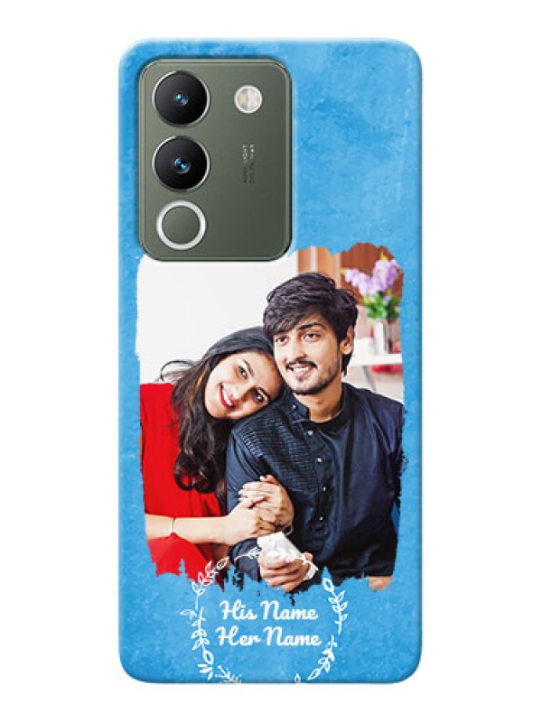 Custom Vivo Y200 5G custom mobile cases: Blue Color Vintage Design