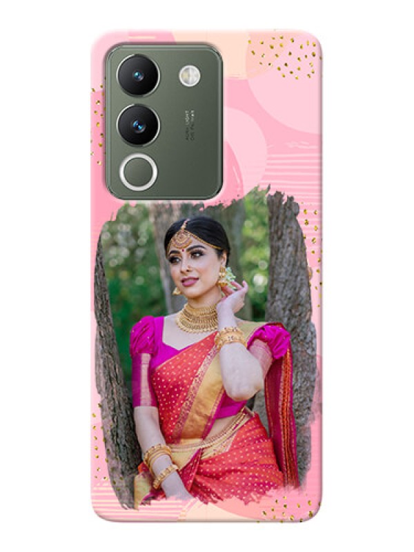 Custom Vivo Y200 5G Phone Covers for Girls: Gold Glitter Splash Design