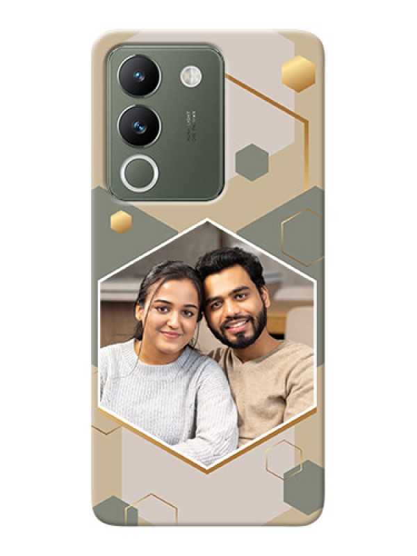Custom Vivo Y200 5G Photo Printing on Case with Stylish Hexagon Pattern Design