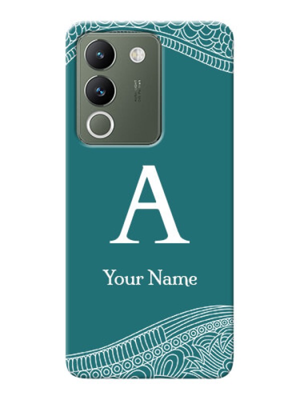 Custom Vivo Y200 5G Personalized Phone Case with line art pattern with custom name Design