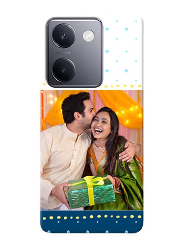 Custom Vivo Y200 Pro 5G Phone Covers: White and Blue Abstract Design