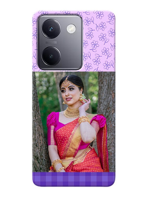 Custom Vivo Y200 Pro 5G Mobile Cases: Purple Floral Design