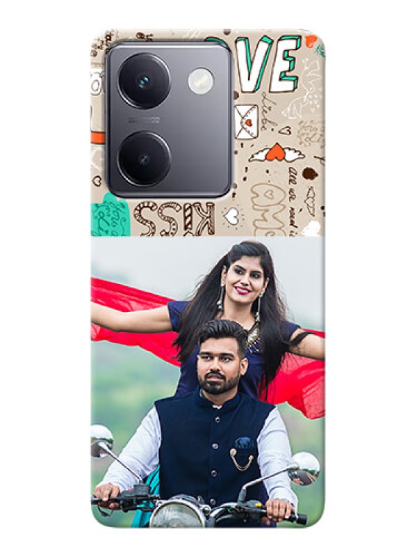Custom Vivo Y200 Pro 5G Personalised mobile covers: Love Doodle Pattern