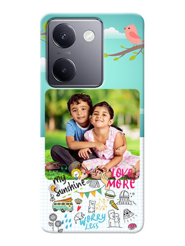 Custom Vivo Y200 Pro 5G phone cases online: Doodle love Design