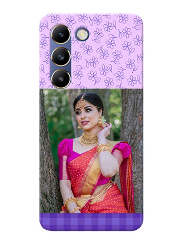 Custom Vivo Y200E 5G Mobile Cases: Purple Floral Design