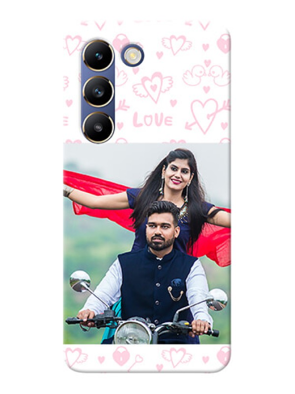 Custom Vivo Y200E 5G personalized phone covers: Pink Flying Heart Design