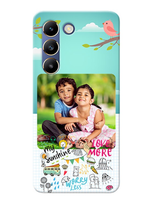 Custom Vivo Y200E 5G phone cases online: Doodle love Design