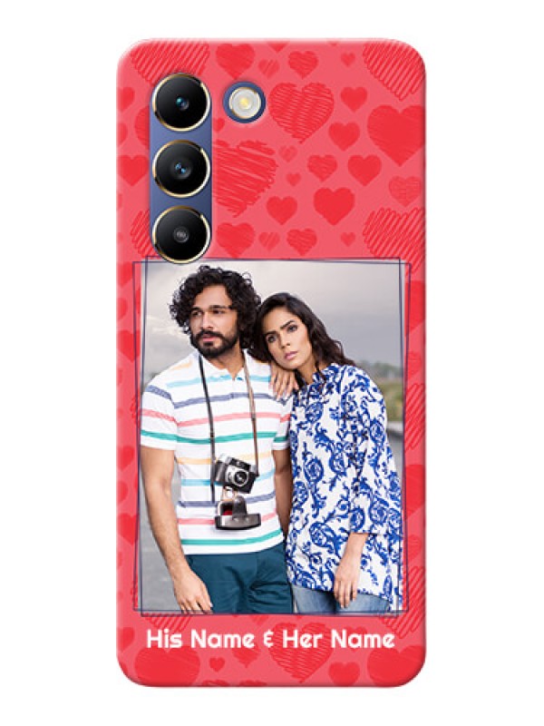Custom Vivo Y200E 5G Mobile Back Covers: with Red Heart Symbols Design