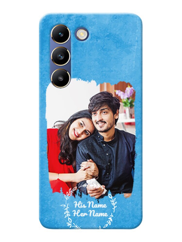 Custom Vivo Y200E 5G custom mobile cases: Blue Color Vintage Design