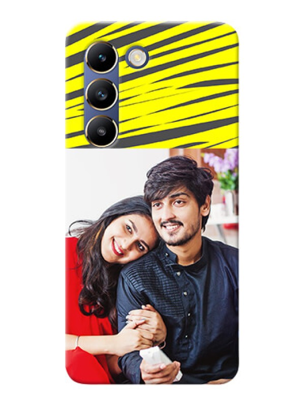 Custom Vivo Y200E 5G Personalised mobile covers: Yellow Abstract Design