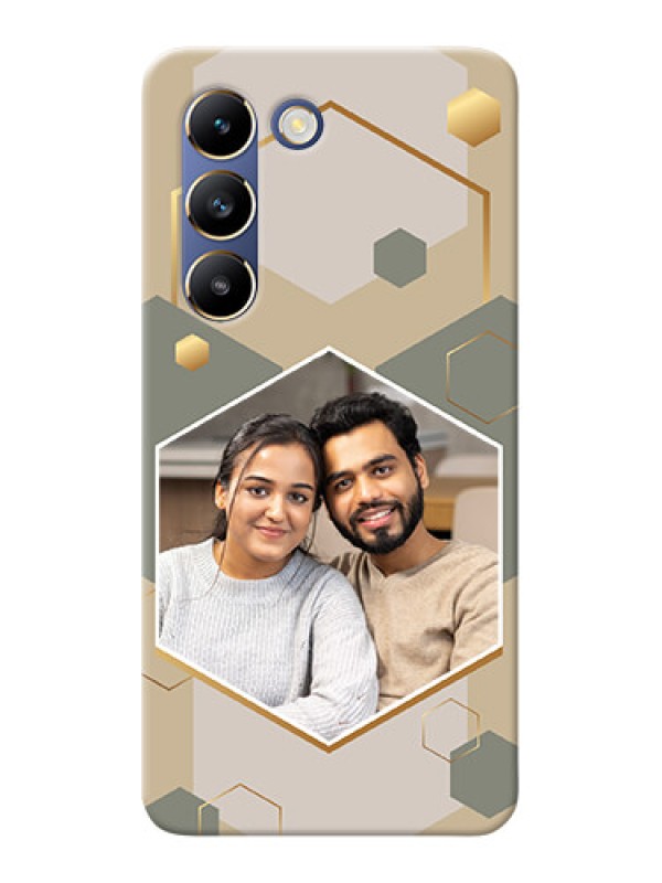 Custom Vivo Y200E 5G Photo Printing on Case with Stylish Hexagon Pattern Design