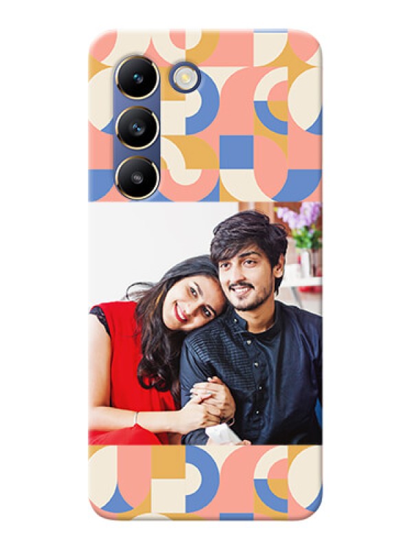 Custom Vivo Y200E 5G Photo Printing on Case with Semiwithcircle Maze Pattern Design