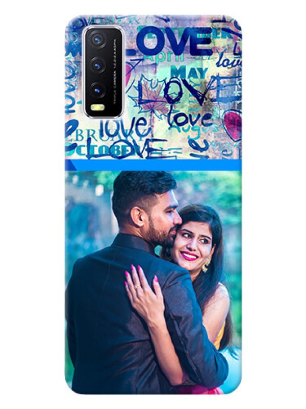 Custom Vivo Y20A Mobile Covers Online: Colorful Love Design