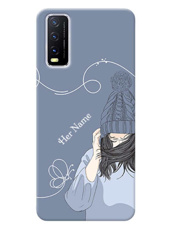 Custom Vivo Y20A Custom Mobile Case with Girl in winter outfit Design