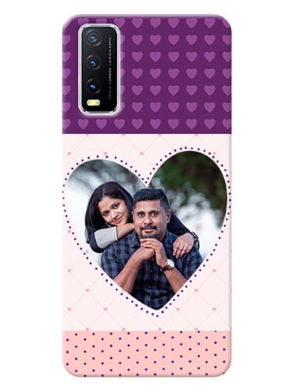 Custom Vivo Y20G Mobile Back Covers: Violet Love Dots Design