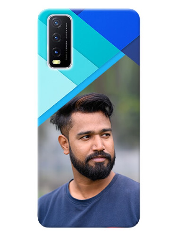 Custom Vivo Y20G Phone Cases Online: Blue Abstract Cover Design