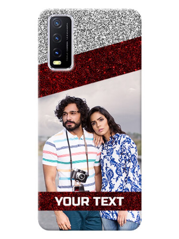 Custom Vivo Y20G Mobile Cases: Image Holder with Glitter Strip Design