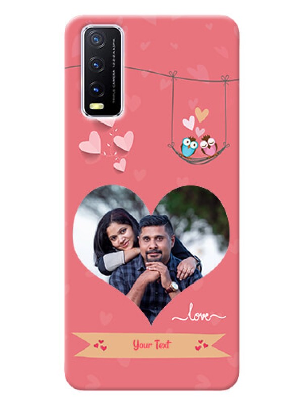 Custom Vivo Y20G custom phone covers: Peach Color Love Design 