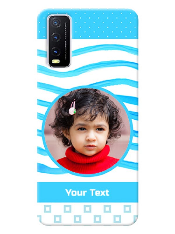 Custom Vivo Y20i phone back covers: Simple Blue Case Design