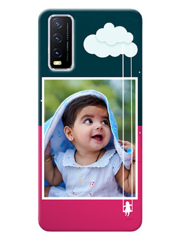 Custom Vivo Y20T custom phone covers: Cute Girl with Cloud Design