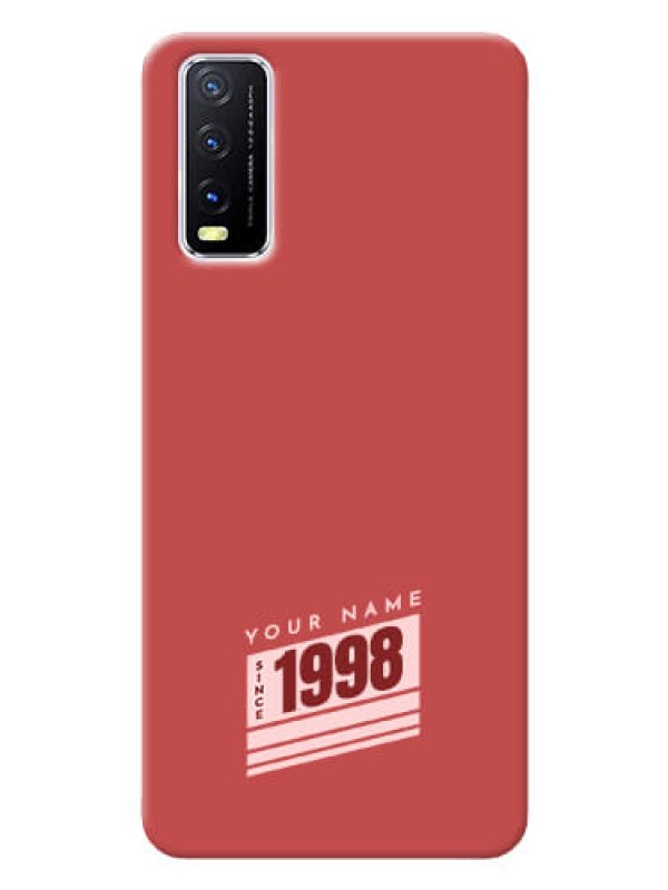 Custom Vivo Y20T Phone Back Covers: Red custom year of birth Design
