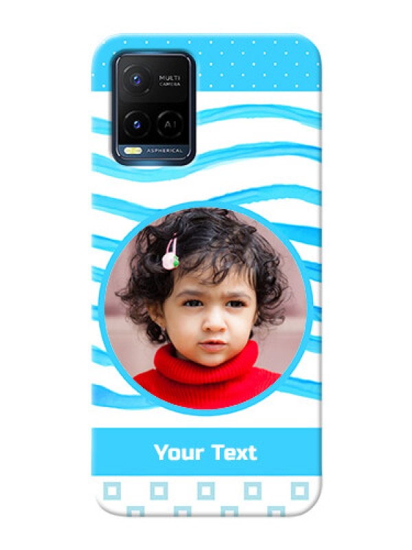 Custom Vivo Y21 phone back covers: Simple Blue Case Design