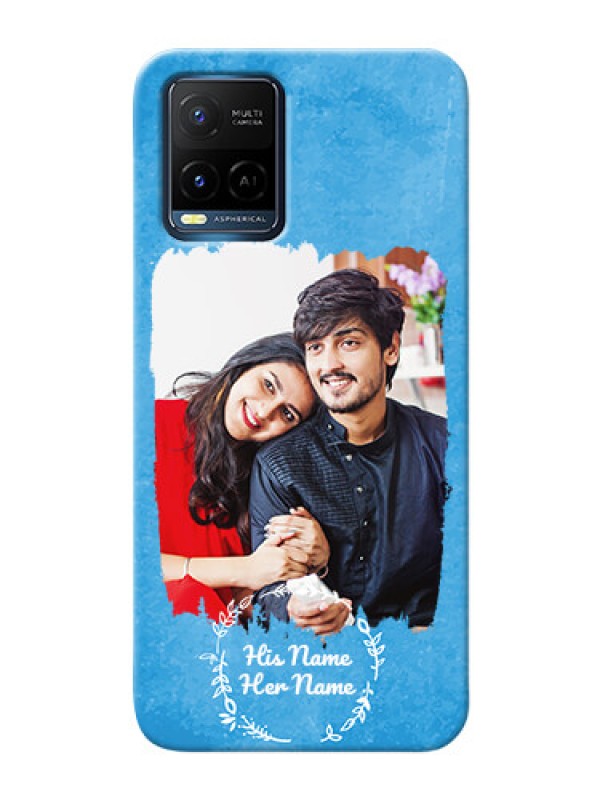 Custom Vivo Y21 custom mobile cases: Blue Color Vintage Design