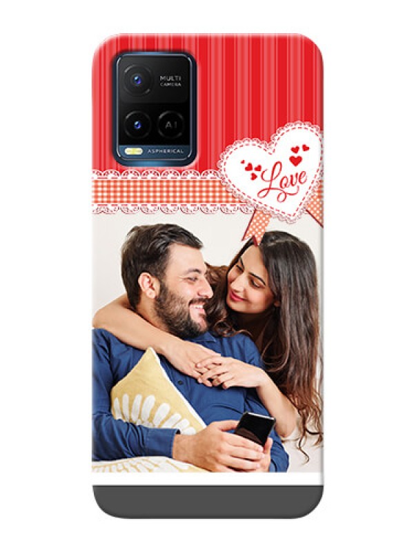 Custom Vivo Y21A phone cases online: Red Love Pattern Design