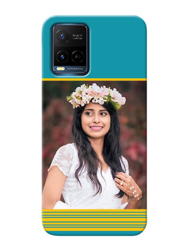 Custom Vivo Y21e personalized phone covers: Yellow & Blue Design 