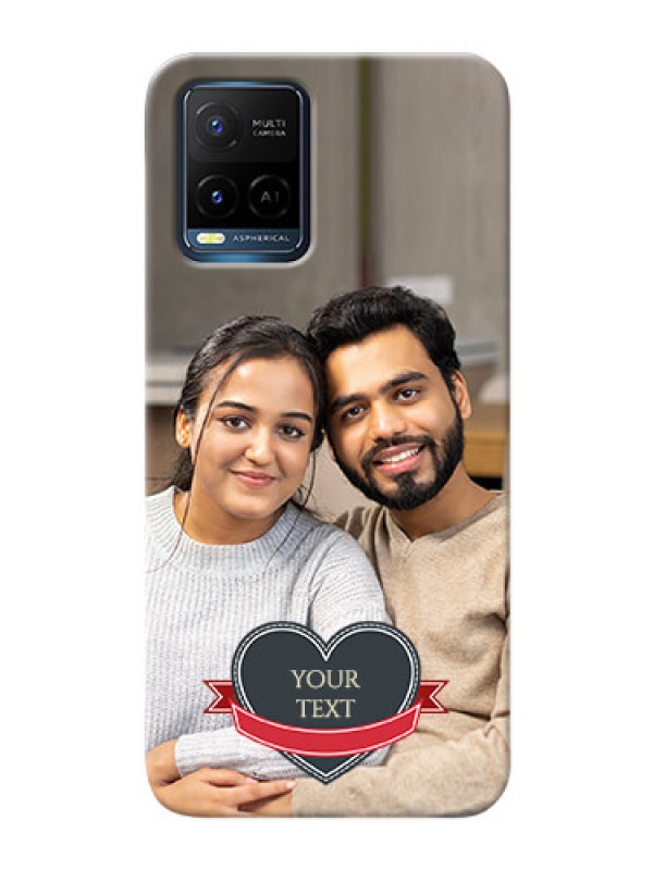 Custom Vivo Y21e mobile back covers online: Just Married Couple Design