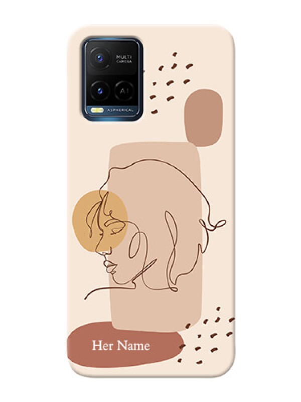 Custom Vivo Y21E Custom Phone Covers: Calm Woman line art Design