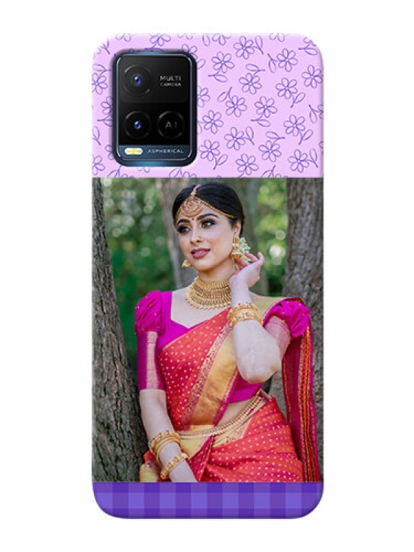 Custom Vivo Y21G Mobile Cases: Purple Floral Design