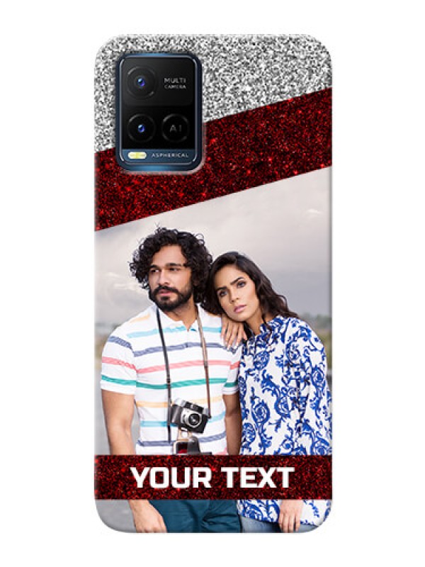 Custom Vivo Y21G Mobile Cases: Image Holder with Glitter Strip Design