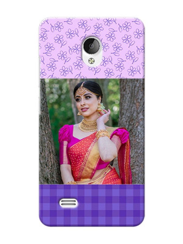 Custom Vivo Y21L Floral Design Purple Pattern Mobile Cover Design