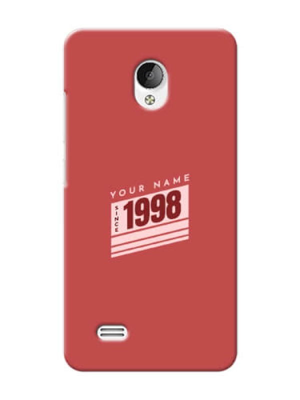 Custom Vivo Y21L Phone Back Covers: Red custom year of birth Design