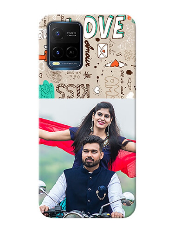 Custom Vivo Y21T Personalised mobile covers: Love Doodle Pattern 