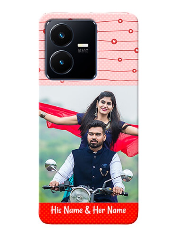 Custom Vivo Y22 Custom Phone Cases: Red Pattern Case Design
