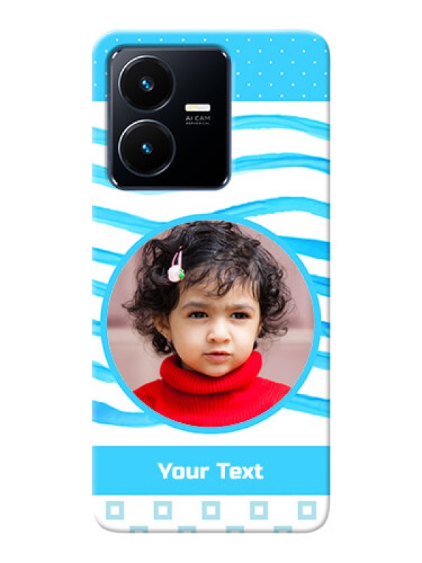 Custom Vivo Y22 phone back covers: Simple Blue Case Design