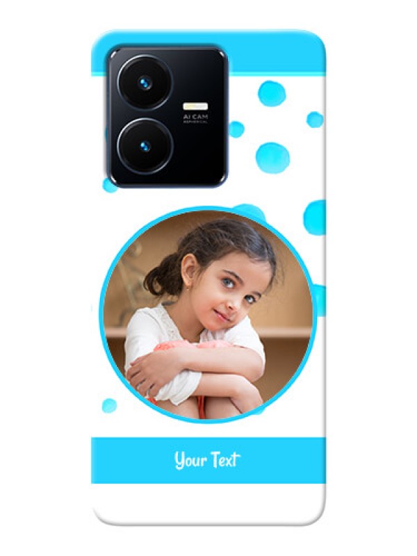 Custom Vivo Y22 Custom Phone Covers: Blue Bubbles Pattern Design