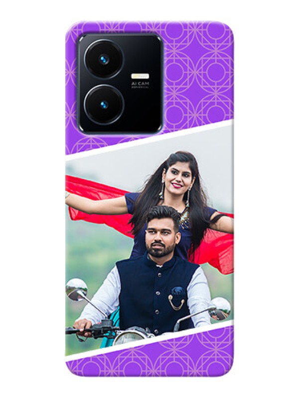 Custom Vivo Y22 mobile back covers online: violet Pattern Design