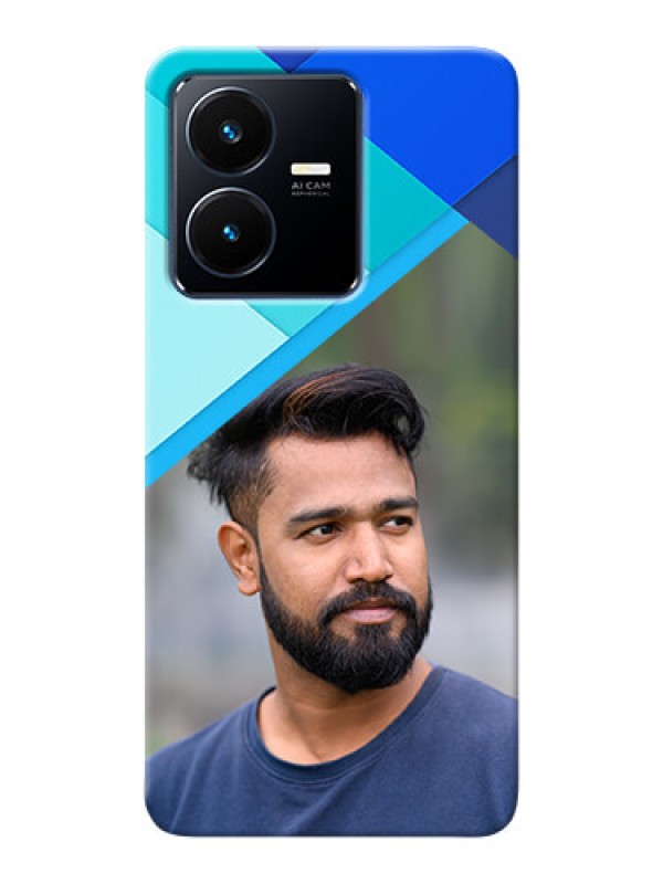 Custom Vivo Y22 Phone Cases Online: Blue Abstract Cover Design